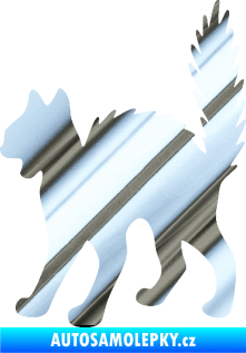 Samolepka Kočka 013 levá chrom fólie stříbrná zrcadlová