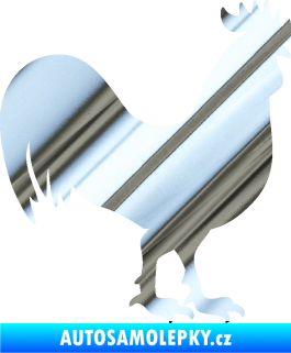 Samolepka Kohout 002 pravá chrom fólie stříbrná zrcadlová