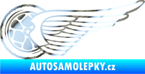 Samolepka Kolo s křídlem levá chrom fólie stříbrná zrcadlová