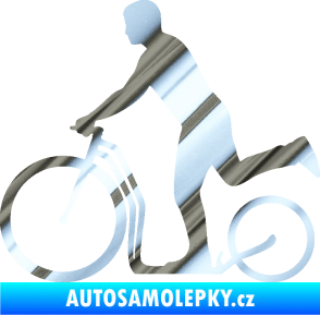 Samolepka Koloběžka 001 levá jízda  chrom fólie stříbrná zrcadlová