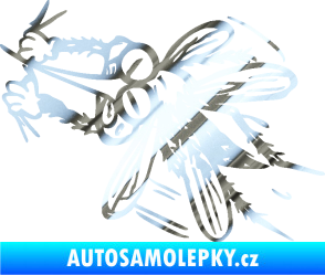 Samolepka Komár 002 levá chrom fólie stříbrná zrcadlová