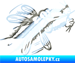 Samolepka Komár 002 pravá chrom fólie stříbrná zrcadlová