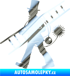 Samolepka Kominík 001 levá chrom fólie stříbrná zrcadlová