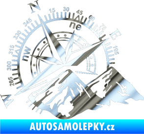 Samolepka Kompas 002 levá hory chrom fólie stříbrná zrcadlová