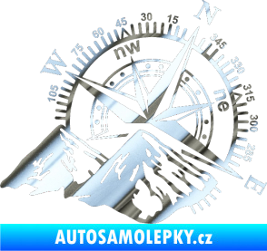 Samolepka Kompas 002 pravá hory chrom fólie stříbrná zrcadlová
