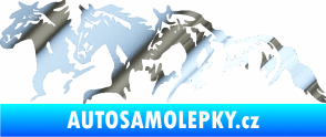 Samolepka Koníci 004 levá stádo chrom fólie stříbrná zrcadlová