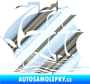 Samolepka Koráb 002 levá chrom fólie stříbrná zrcadlová