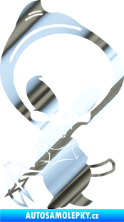 Samolepka Kostra s kapucí levá chrom fólie stříbrná zrcadlová