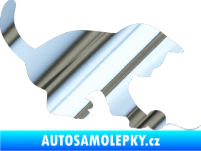 Samolepka Koťátko 001 pravá chrom fólie stříbrná zrcadlová
