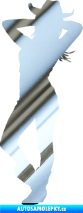 Samolepka Kovbojka 002 levá chrom fólie stříbrná zrcadlová