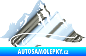 Samolepka Krajina hory 008 levá chrom fólie stříbrná zrcadlová