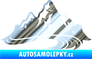 Samolepka Krajina hory 008 pravá chrom fólie stříbrná zrcadlová