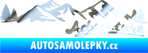 Samolepka Krajina hory 028 pravá chrom fólie stříbrná zrcadlová