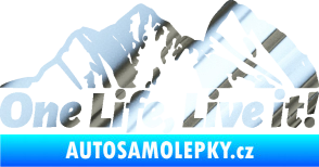 Samolepka Krajina hory 029 levá chrom fólie stříbrná zrcadlová