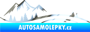 Samolepka Krajina hory 036 levá chrom fólie stříbrná zrcadlová