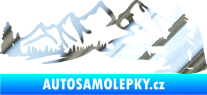 Samolepka Krajina hory 038 pravá chrom fólie stříbrná zrcadlová