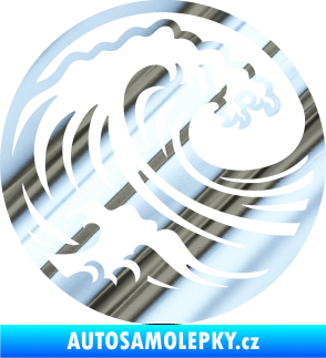 Samolepka Krajina moře 002 pravá motiv vlny chrom fólie stříbrná zrcadlová