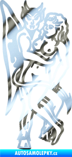 Samolepka Kráska a ďábel pravá chrom fólie stříbrná zrcadlová