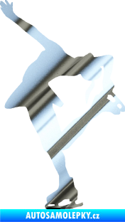Samolepka Krasobruslení 001 levá krasobruslařka chrom fólie stříbrná zrcadlová