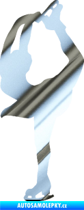 Samolepka Krasobruslení 003 levá krasobruslařka chrom fólie stříbrná zrcadlová
