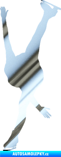 Samolepka Krasobruslení 005 levá krasobruslařka chrom fólie stříbrná zrcadlová