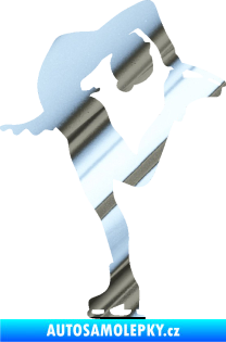 Samolepka Krasobruslení 013 levá krasobruslařka chrom fólie stříbrná zrcadlová