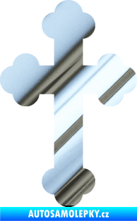 Samolepka Křesťanský kříž 001 chrom fólie stříbrná zrcadlová