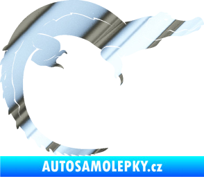 Samolepka Krokodýl 001 pravá chrom fólie stříbrná zrcadlová