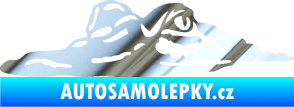 Samolepka Krokodýl 003 levá hlava na hladině chrom fólie stříbrná zrcadlová