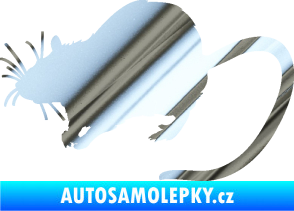 Samolepka Krysa 002 levá chrom fólie stříbrná zrcadlová