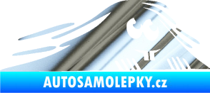 Samolepka Kuk 004 pravá zubatý šmíráček chrom fólie stříbrná zrcadlová
