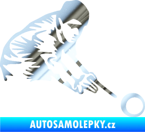Samolepka Kulečník 001 pravá hráč s tágem chrom fólie stříbrná zrcadlová