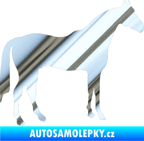 Samolepka Kůň 004 pravá chrom fólie stříbrná zrcadlová
