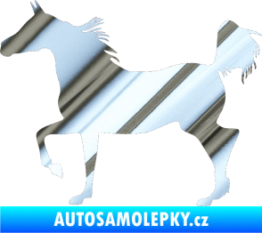 Samolepka Kůň 009 levá chrom fólie stříbrná zrcadlová