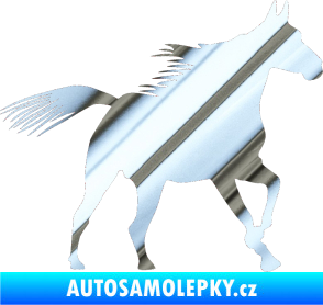 Samolepka Kůň 010 pravá chrom fólie stříbrná zrcadlová