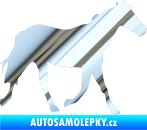 Samolepka Kůň 012 pravá chrom fólie stříbrná zrcadlová