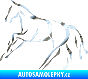 Samolepka Kůň 024 levá chrom fólie stříbrná zrcadlová