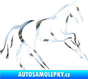 Samolepka Kůň 024 pravá chrom fólie stříbrná zrcadlová
