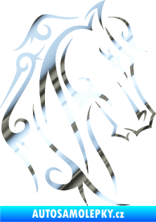 Samolepka Kůň 036 pravá chrom fólie stříbrná zrcadlová