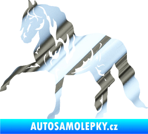 Samolepka Kůň 039 levá chrom fólie stříbrná zrcadlová