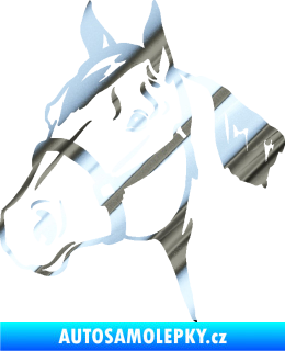 Samolepka Kůň 040 levá chrom fólie stříbrná zrcadlová
