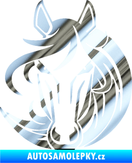 Samolepka Kůň 043 pravá chrom fólie stříbrná zrcadlová