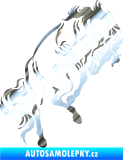 Samolepka Kůň 047 pravá chrom fólie stříbrná zrcadlová