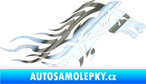 Samolepka Kůň 078 pravá chrom fólie stříbrná zrcadlová