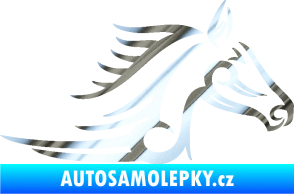 Samolepka Kůň 081 pravá hlava tattoo chrom fólie stříbrná zrcadlová