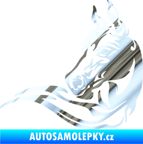 Samolepka Kůň 085 levá chrom fólie stříbrná zrcadlová