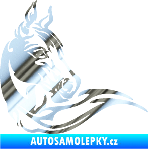 Samolepka Kůň 085 pravá chrom fólie stříbrná zrcadlová