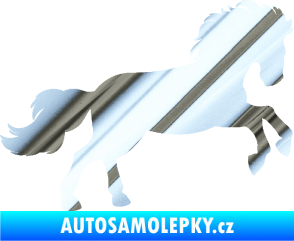 Samolepka Kůň 098 pravá běh chrom fólie stříbrná zrcadlová