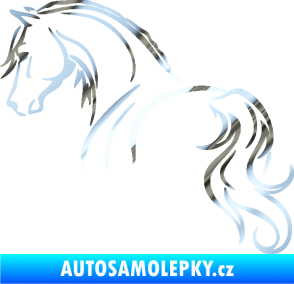 Samolepka Kůň 104 levá chrom fólie stříbrná zrcadlová