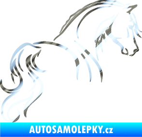 Samolepka Kůň 104 pravá chrom fólie stříbrná zrcadlová